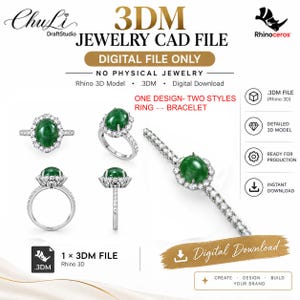 Utbytbar ring och armband 3DM CAD-fil, konvertibel smyckesdesign (digital nedladdning)