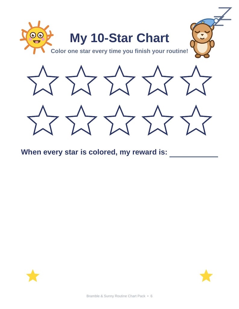 Editable Routine Chart for Kids, Printable Morning Bedtime Routine ...