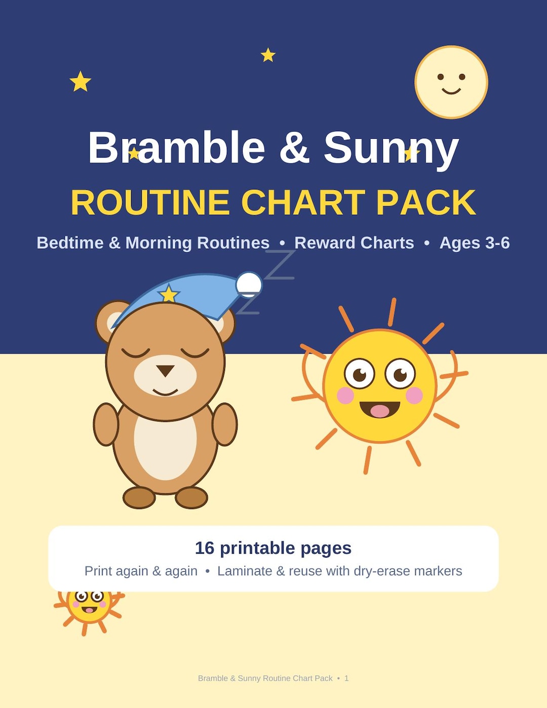 Editable Routine Chart for Kids, Printable Morning Bedtime Routine ...