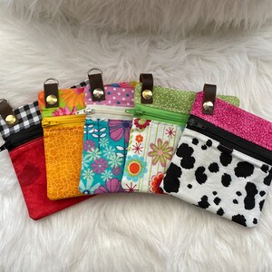 Change Purse for Small Essentials.  Handmade cute fabric pouch for travel, keys, money, earbuds.   Gift Idea for Mothers Day.