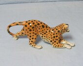 Aelteste Volkstedt porcelain Hunting Leopard Jaguar figurine Unterweissbach Germany Volkstedter