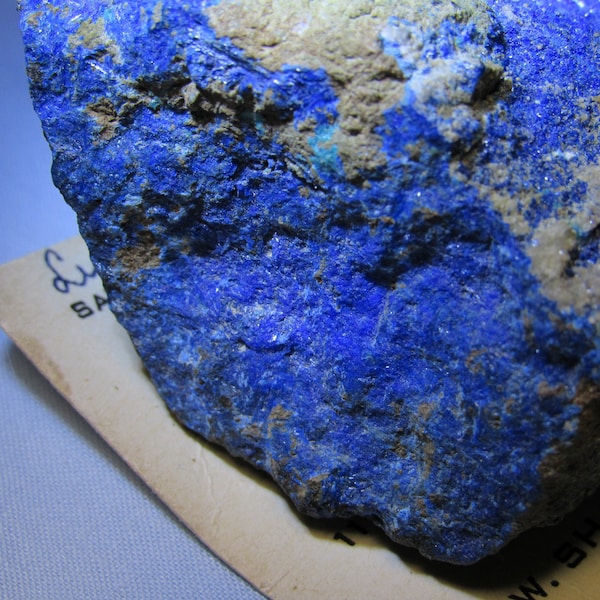 1950s 3x2.5 x1.25 154g Linarite Caledonite Crystal Specimen from Shaws San Bernardino Blue Bell? For Sale or Best offer!