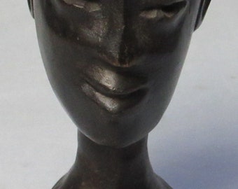 Francois Sanon Carved wood bust Haiti Hatian sculpture Dominican Republic