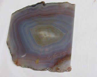 Brazilian Agate premium old 1960s stock fortified or banded blues lavender 5.5"