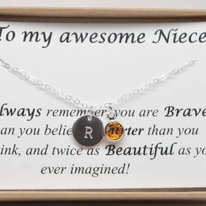 Gift for niece-Niece Necklace-Back to school gift-Little girl necklace-Birthstone necklace-Aunt niece necklace-Gift from aunt-Niece jewelry