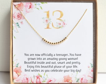 13th birthday gift for girl, 13th birthday necklace for daughter, Teenager Granddaughter Niece Sister 13th birthday gift, 13 years old girl