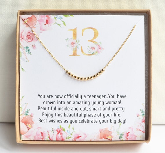 13th Birthday Gift for Girl, 13th Birthday Necklace for Daughter, Teenager  Granddaughter Niece Sister 13th Birthday Gift, 13 Years Old Girl 
