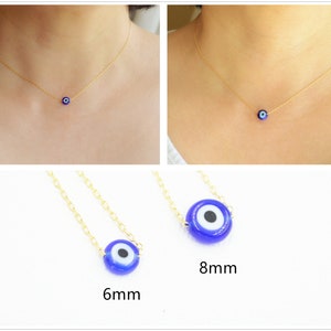 Evil eye necklace-Gold evil eye choker-Dainty evil eye necklace-Blue evil eye necklace-Nazar necklace gold-Tiny evil eye jewelry for women image 7