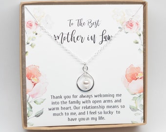 Mother in law gift necklace-Mother wedding gift-Mother of the Groom-Silver infinity pearl necklace-Wedding jewelry-Gifts for stepmom