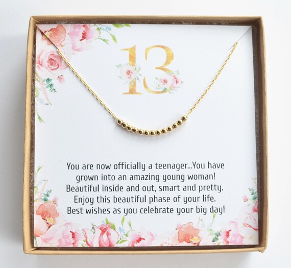 13th Birthday Gift for Girl, 13th Birthday Necklace for Daughter, Teenager  Granddaughter Niece Sister 13th Birthday Gift, 13 Years Old Girl 