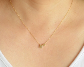 Tiny initial heart necklace-Gold initial layered necklace-Tiny heart pendant-Gold dainty necklace-Initial letter name necklace-Love necklace