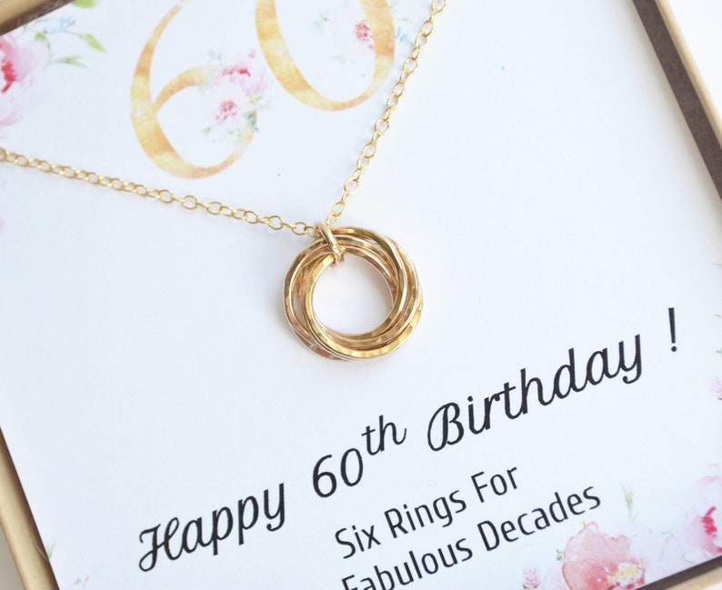 60th Birthday Gold Necklace for Women Birthstone 60th  Etsy