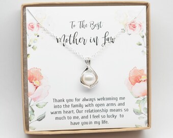 Mother of the groom-Wedding Necklace-Halo Pearl pendant-Mother in Law gift-Mother wedding gift-Gift for mom-Stepmom gift