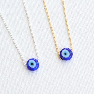 Evil eye necklace-Gold evil eye choker-Dainty evil eye necklace-Blue evil eye necklace-Nazar necklace gold-Tiny evil eye jewelry for women image 6