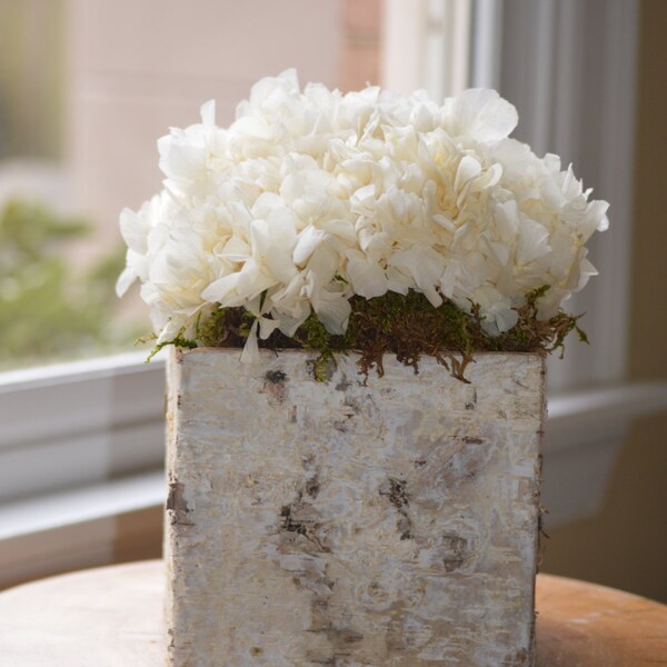 Rustic Centerpiece, Dried Flower Bouquet, Preserved Flowers, Wedding Flowers, White Hydrangea Centerpiece