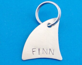 Shark Fin Pet ID Tag - Custom Dog or Cat Pet ID Tag- Handmade