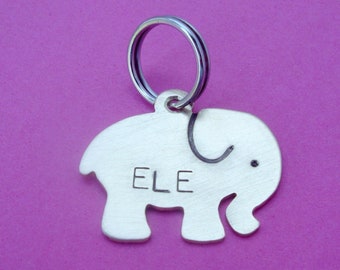 Elephant Pet ID Tag - Custom Dog or Cat Pet ID Tag- Handmade