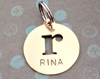 Monogram Pet Tag- Circle Style -  Handmade Artisan Custom Pet  ID Unique Personalized Dog Tag