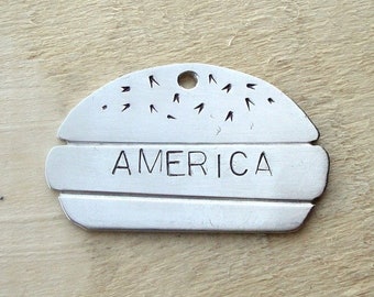 Hamburger Pet Tag - Custom Cat or Dog Pet ID - handmade