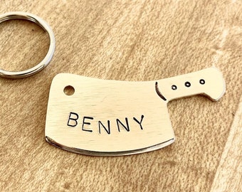 Meat Cleaver Pet Identification Tag Personalized Handmade Customized