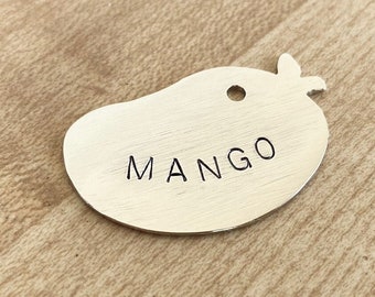 Mango Pet Identification Tag Personalized Handmade Customized ID Fruit Keychain