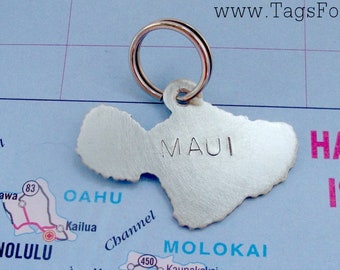 Maui Hawaiian Island State Pet Tag - choose your state -  Handmade Custom ID Charm