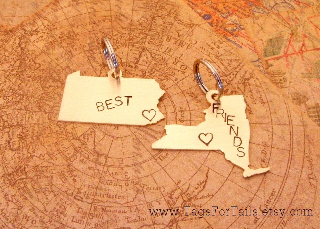 State Keychain Set of Two Choose Your States Handcrafted Etsy Sweden