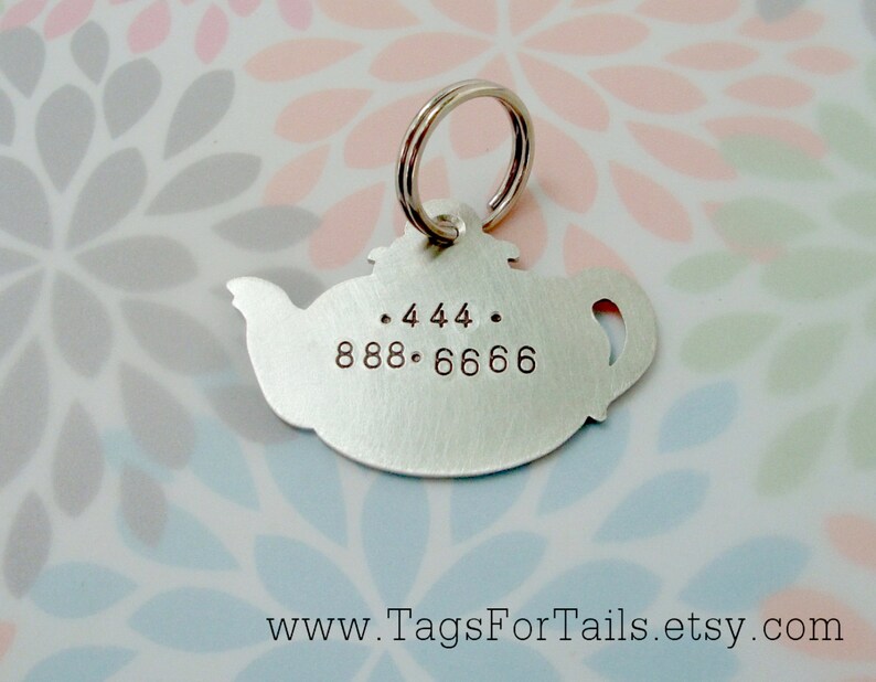 Teapot Pet ID Tag Tea Kettle Custom Cat or Dog Pet ID Etsy