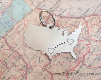 USA Key Chain with Multiple Hearts or Stars-  Handmade