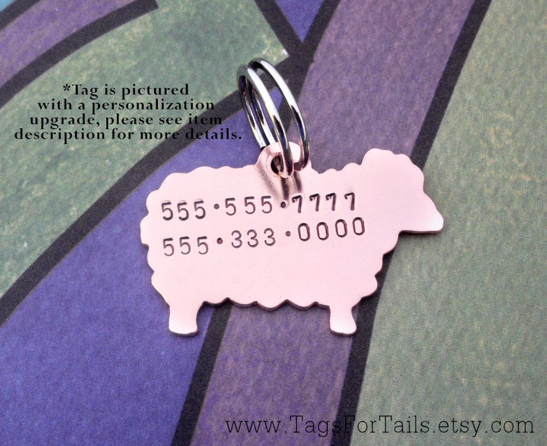 Sheep Pet ID Tag Handmade Copper Nickel or Brass Etsy
