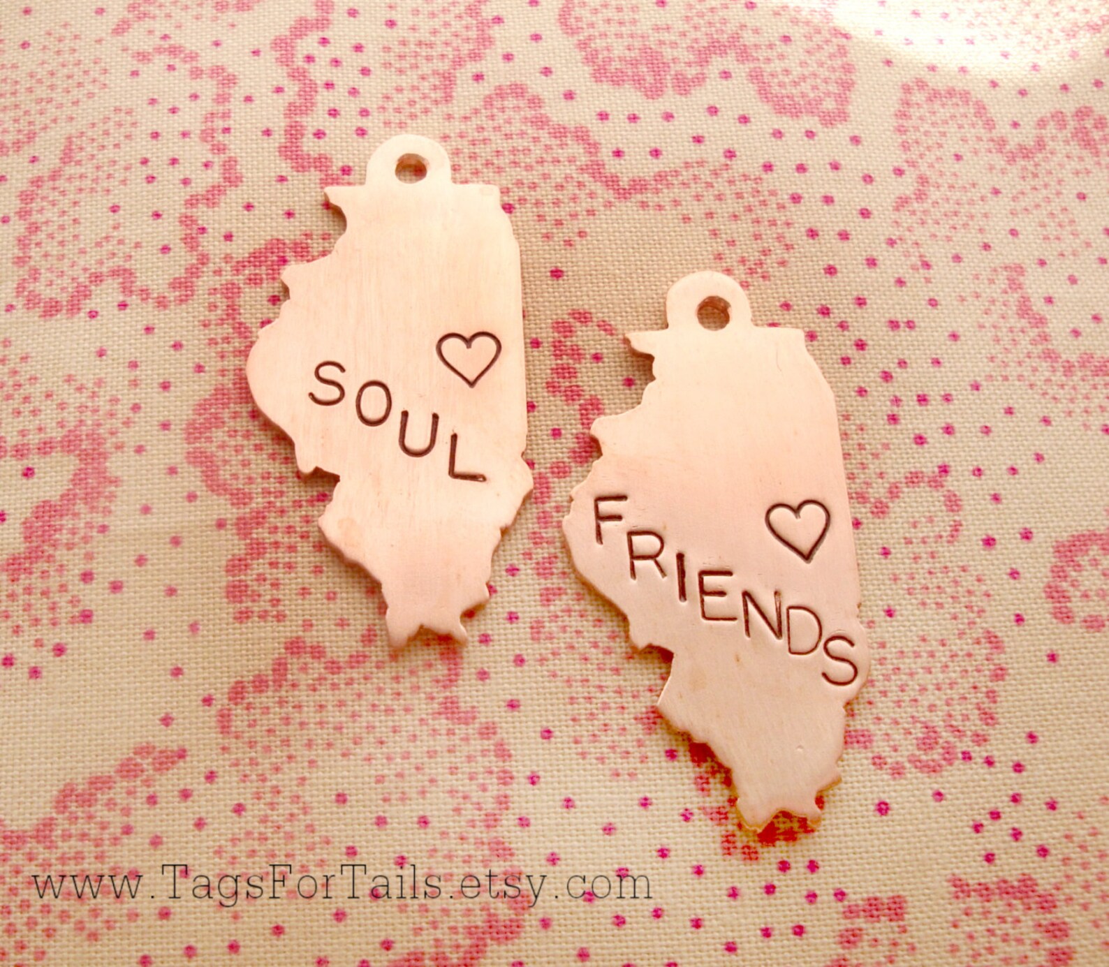 State Keychain Set of Two Choose Your State Handmade Etsy