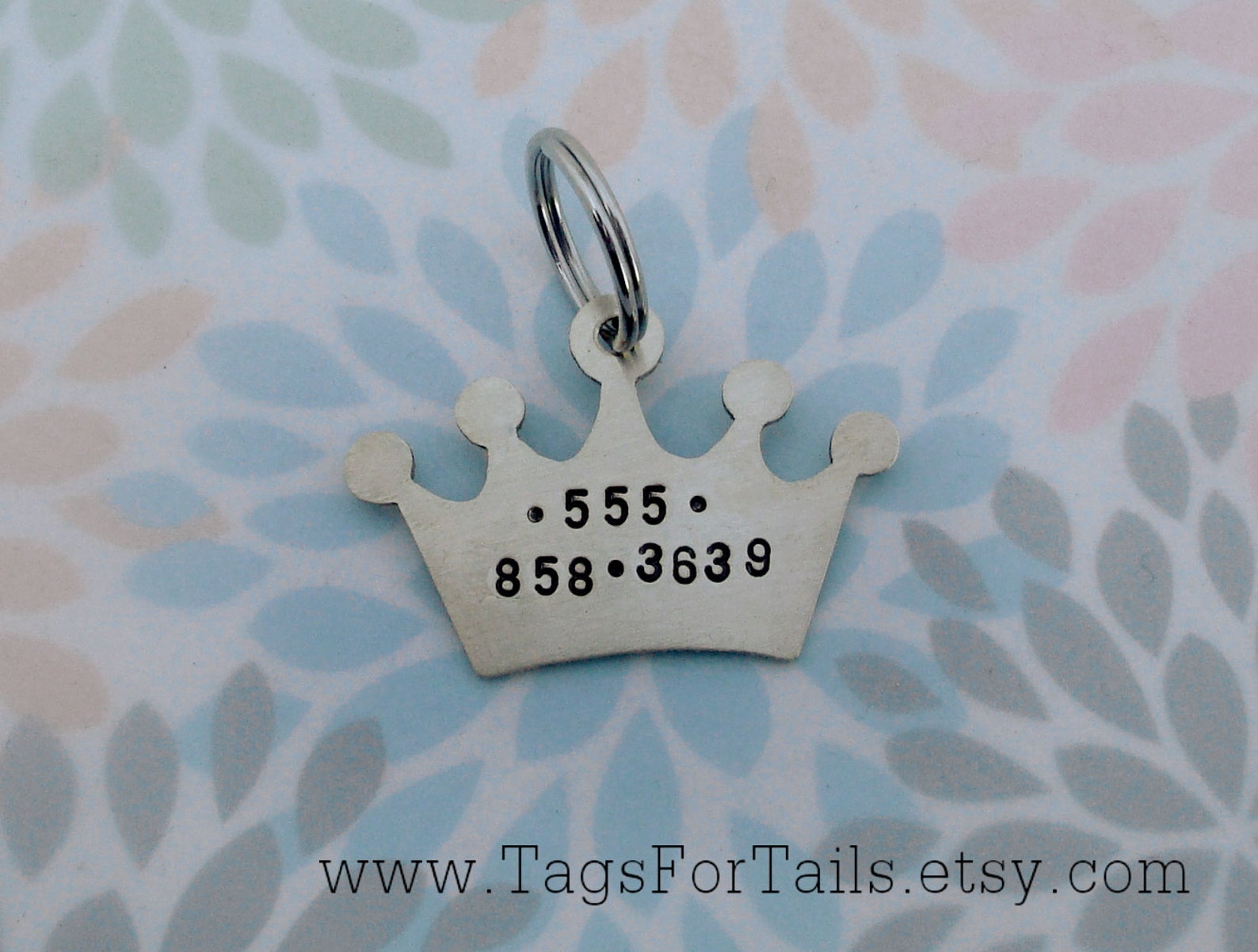 Crown Pet Tag Personalized Cat or Dog ID Tag Handmade Etsy