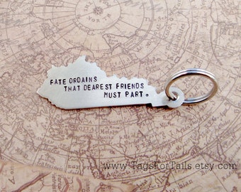 Kentucky State Key Chain- personalized with your Long Quote -  Handmade