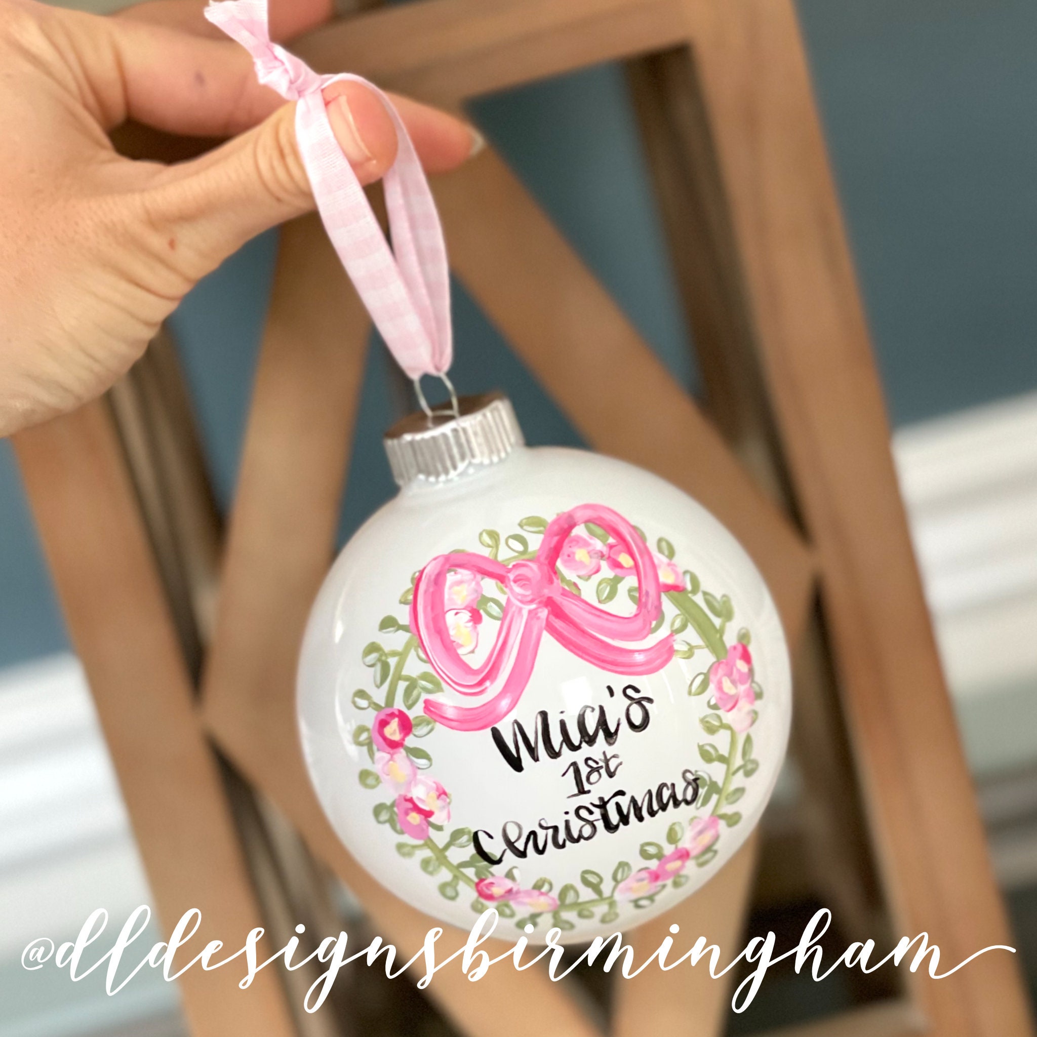 Hand painted baby's hotsell first christmas ornament
