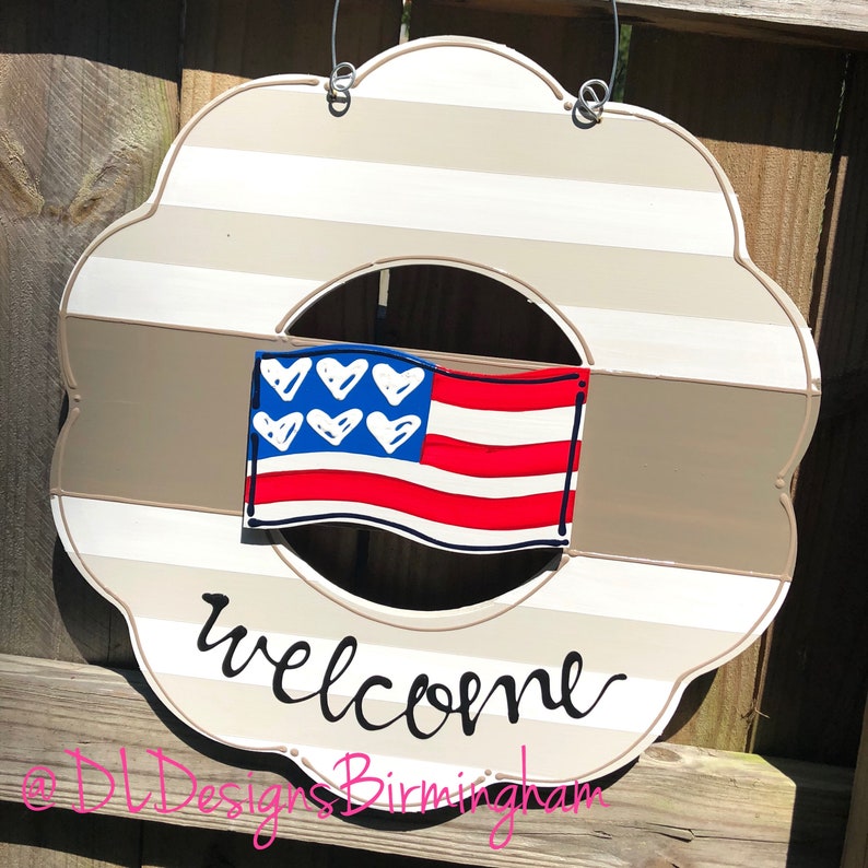 4th of July Summer door hanger attachment patriotic star beach ball interchangeable popsicle flag watermelon crab