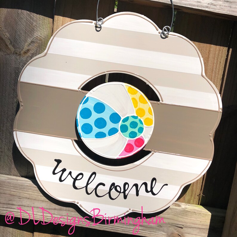 4th of July Summer door hanger attachment patriotic star beach ball interchangeable popsicle flag watermelon crab