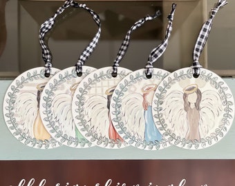 Angel painting printed ornaments aluminum
