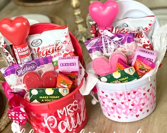 Valentine bucket filled personalized
