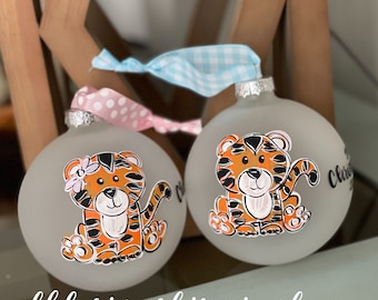 Babys First christmas ornament boy girl tiger