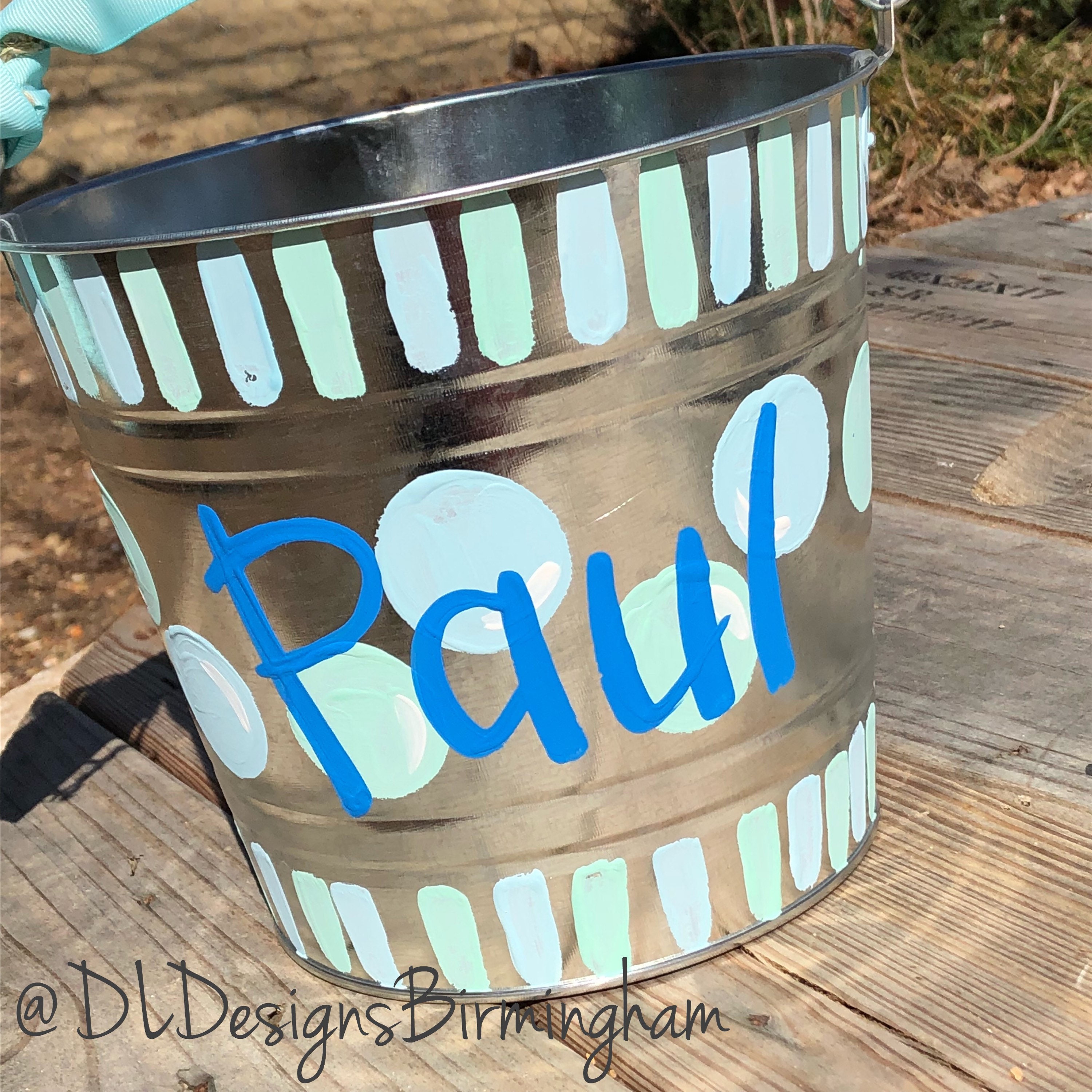 Personalized metal Easter bucket