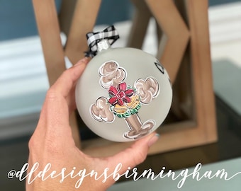 First Christmas as mr and mrs ornament cross religious wedding