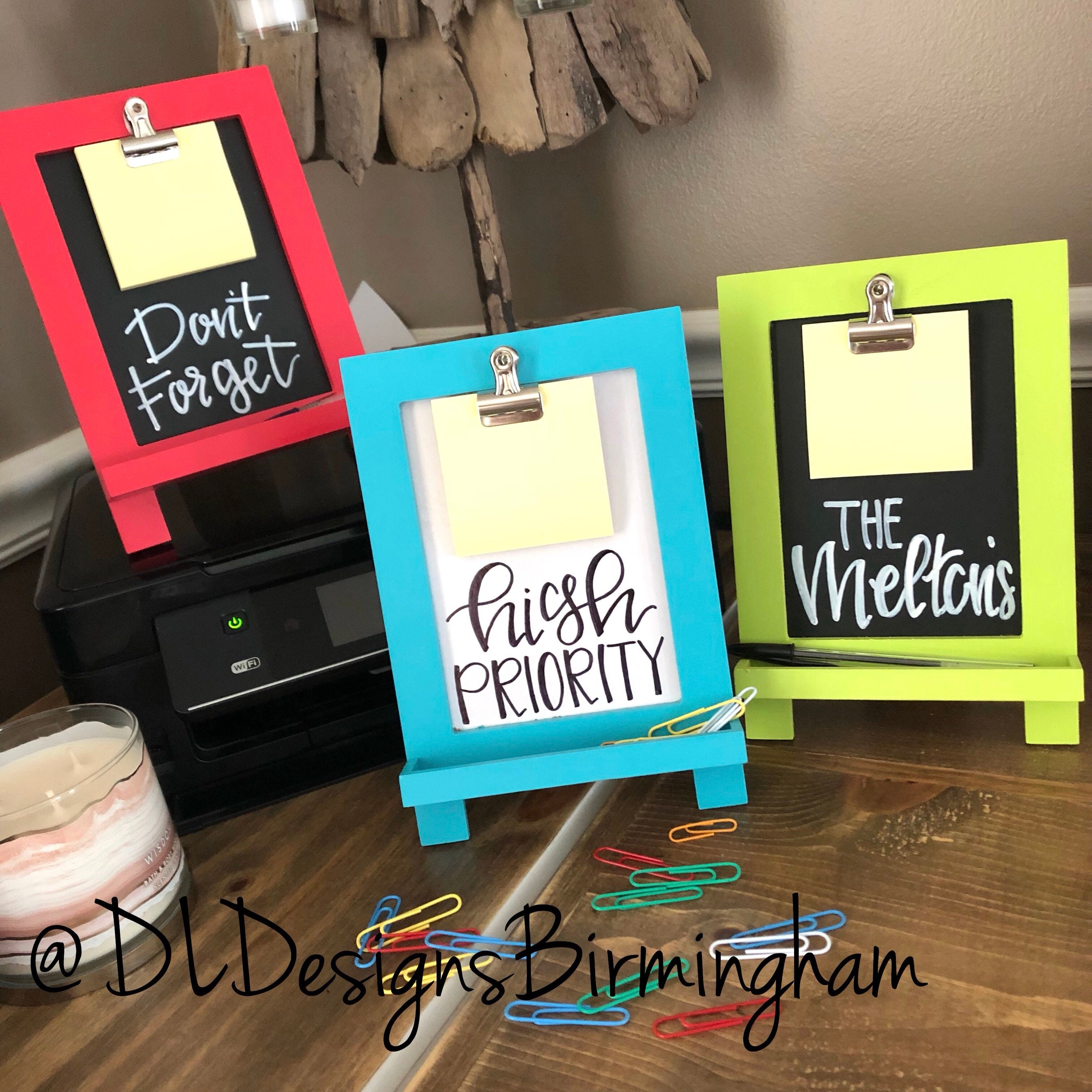 Personalized note pad or sticky note holder with high priority or dont