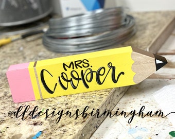 pencil desk sign teacher gift