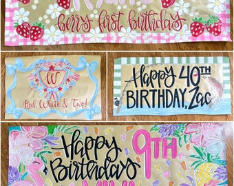Custom banner hand painted butcher paper banner