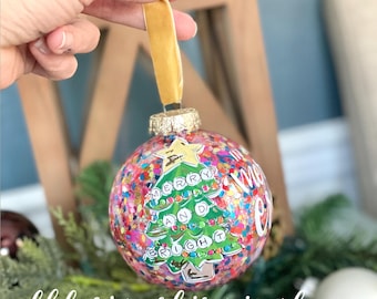 Taylor swift christmas ornament glitter ornament merry era friendship bracelet shatterproof hand painted custom personalized