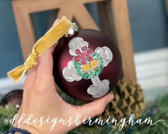 First Christmas as mr and mrs ornament cross religious wedding