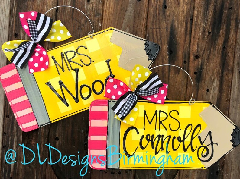 Home Decor Yellow And White Personalized Striped Pineapple Teacher