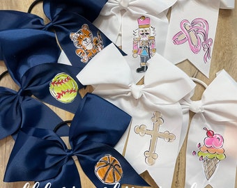 Hand painted cheer bow 8"