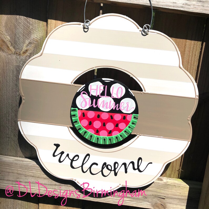 4th of July Summer door hanger attachment patriotic star beach ball interchangeable popsicle flag watermelon crab