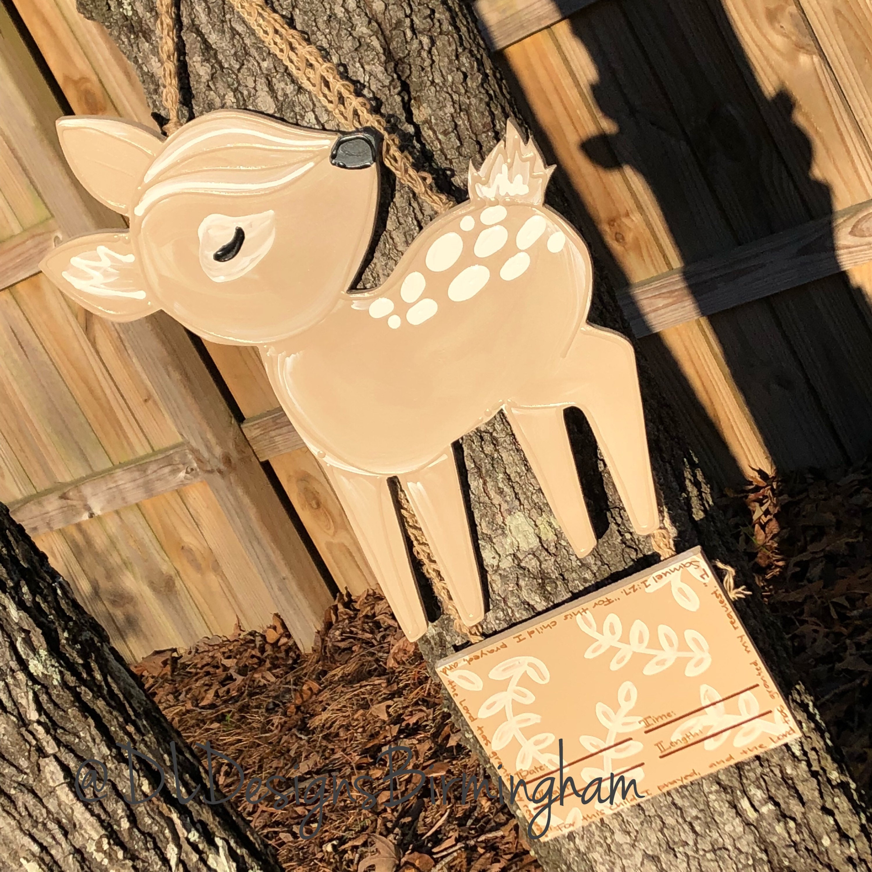 Baby deer hospital door hanger baby nursery art gender neutral or boy